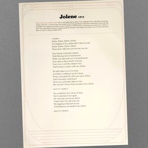 Dolly Parton Jolene Song Dolly Parton Art